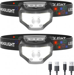 Headlamp Rechargeable, 2 Pack